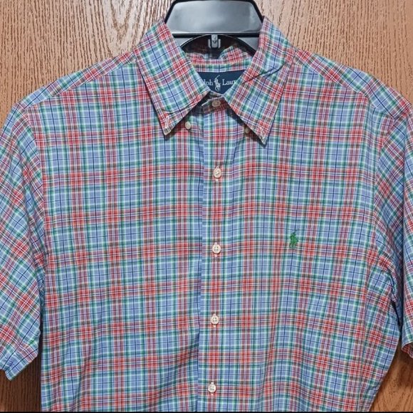 Polo (Ralph Lauren)-(Short Sleeve)-(Blue/Red-Plaid)-(Size M)-(Pre-owned)-$30.00 - Picture 2 of 4